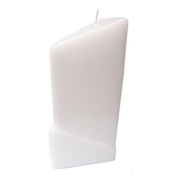 Stumpen mit Sockel 3-Kant abgeschrägt weiß 230/110/90 mm 1St 7148-311 4006899510824  