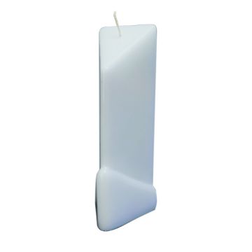 Stumpen mit Sockel 3-Kant abgeschrägt weiß 230/110/90 mm 6St 7148-319 4016490692911  