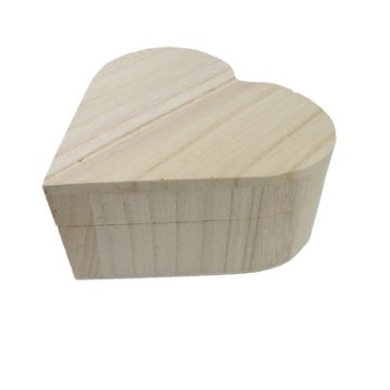 Holzbox z.Aufklappen Herz natur 13x13x6 cm