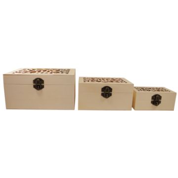 Holzbox 3er Set natur 18x13x9 cm
