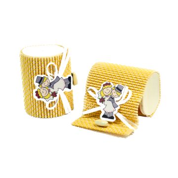 Geschenkebox Hochzeit hellbraun 75x55x50 mm