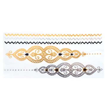 Shiny Tattoos goldfarben silberfb.schwarz 16x8 cm