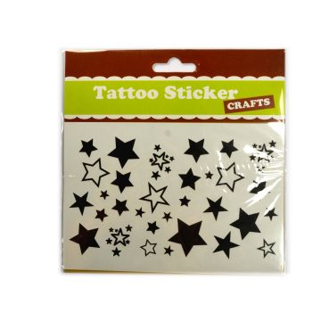 Tattoos Sticker Sterne schwarz 10x15 cm