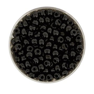 Rocailles schwarz satt 4 mm