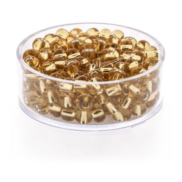 Rocailles goldfarben Silbereinzug 4,5 mm
