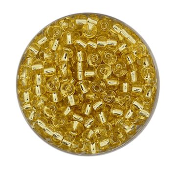 Rocailles goldfarben Silbereinzug 4 mm