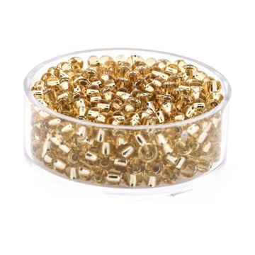 Rocailles goldfarben Silbereinzug 3,5 mm