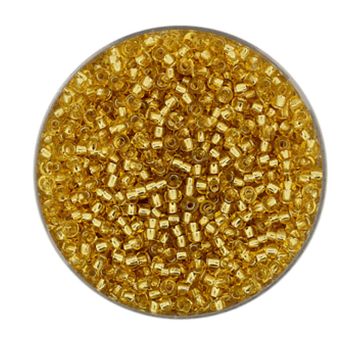 Rocailles goldfarben Silbereinzug 2,3 mm