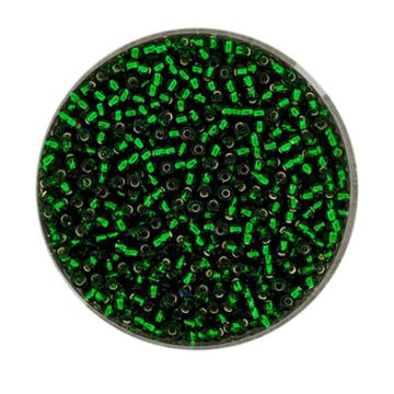Rocailles grün silbereinzug 2 mm