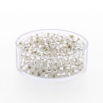 Rocailles kristall silbereinzug 3,5 mm