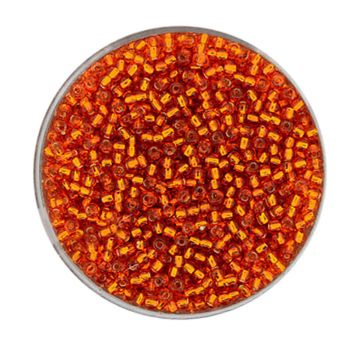 Rocailles orange silbereinzug 2 mm