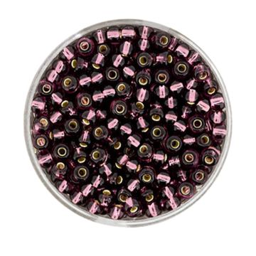 Rocailles dunkellila silbereinzug 3,5 mm