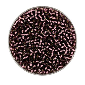 Rocailles dunkellila silbereinzug 2 mm