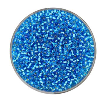 Rocailles blau silbereinzug 2 mm