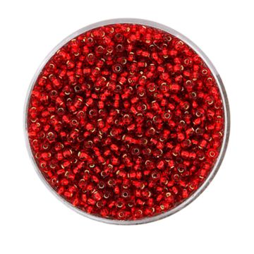 Rocailles rot silbereinzug 2 mm