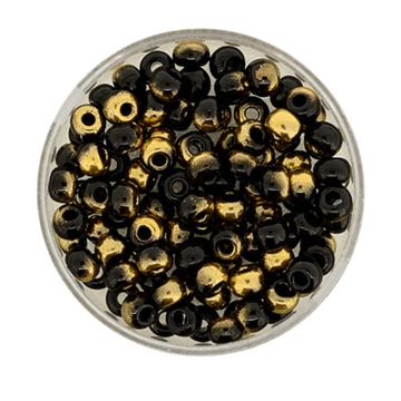 Rocailles echt gold-schwarz 4,5 mm