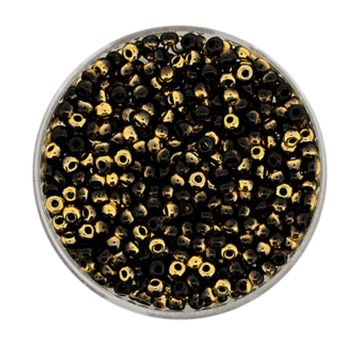 Rocailles echt gold-schwarz 2,6 mm