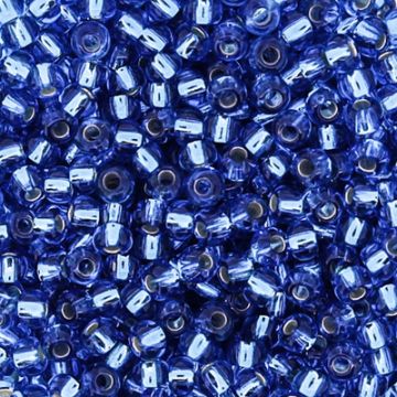 Rocailles safir silbereinzug 2 mm