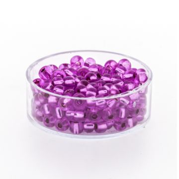 Rocailles fuchsia silbereinzug 4,5 mm