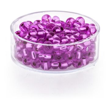 Rocailles fuchsia silbereinzug 4,5 mm