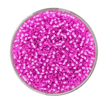 Rocailles fuchsia silbereinzug 2 mm