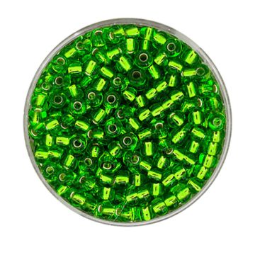 Rocailles lindgrün silbereinzug 3,5 mm