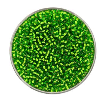 Rocailles lindgrün silbereinzug 2 mm