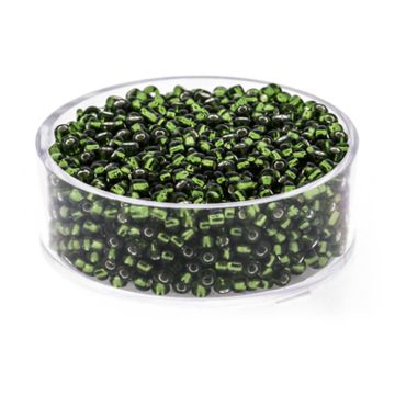 Rocailles oliv silbereinzug 2,6 mm