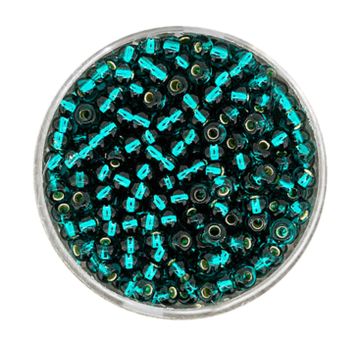 Rocailles dunkelgrün silbereinzug 3,5 mm