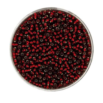 Rocailles dunkelrot silbereinzug 2 mm
