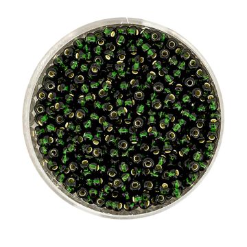 Rocailles oliv silbereinzug 2,6 mm