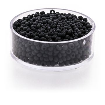 Rocailles schwarz matt 2,6 mm