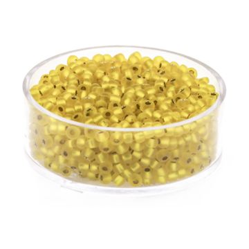 Rocailles gelb matt silbereinzug 2,6 mm