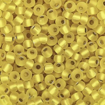 Rocailles gelb matt silbereinzug 2,6 mm