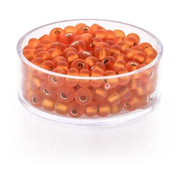 Rocailles orange matt silbereinzug 4,5 mm