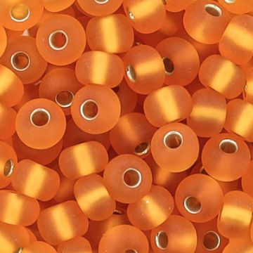 Rocailles orange matt silbereinzug 4,5 mm