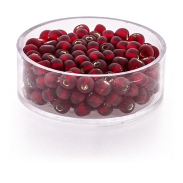 Rocailles rot matt silbereinzug 4,5 mm