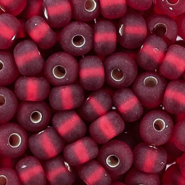 Rocailles rot matt silbereinzug 4,5 mm