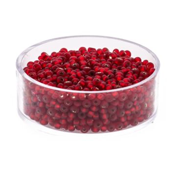 Rocailles rot matt silbereinzug 2,6 mm