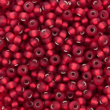 Rocailles rot matt silbereinzug 2,6 mm