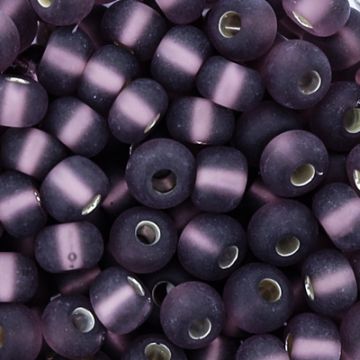Rocailles amethyst matt silbereinzug 4,5 mm