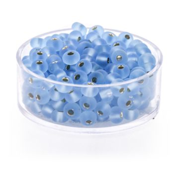 Rocailles hellblau matt silbereinzug 4,5 mm