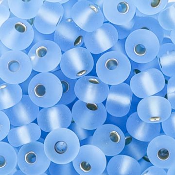 Rocailles hellblau matt silbereinzug 4,5 mm