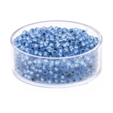 Rocailles hellblau matt silbereinzug 2,6 mm