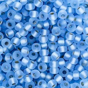 Rocailles hellblau matt silbereinzug 2,6 mm