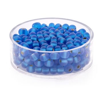 Rocailles blau matt silbereinzug 4,5 mm