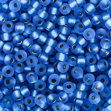 Rocailles blau matt silbereinzug 2,6 mm