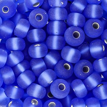 Rocailles dunkelblau matt silbereinzug 4,5 mm
