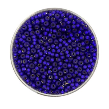 Rocailles blau matt silbereinzug 2,6 mm