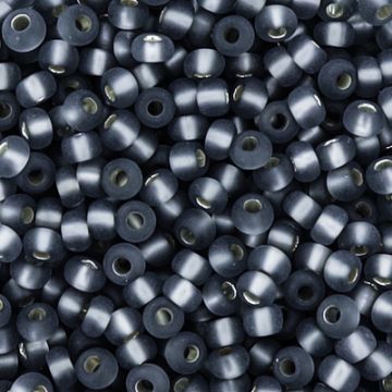 Rocailles grau matt silbereinzug 2,6 mm
